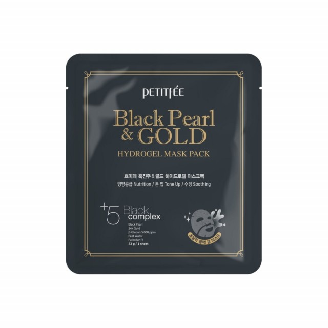 Petitfee Black Pearl & Gold Hydrogel Mask Koreansk Hudpleie