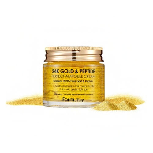 Farmstay 24K Gold & Peptide Perfect Ampoule Cream Koreansk hudpleie