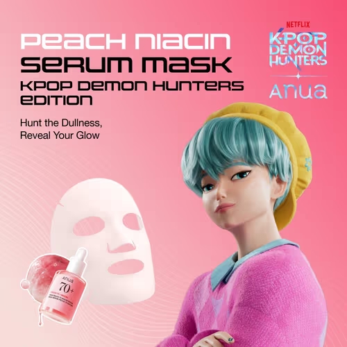 Anua x K-pop Demon Hunters Peach 70 Niacin Serum Face Mask 25ml
